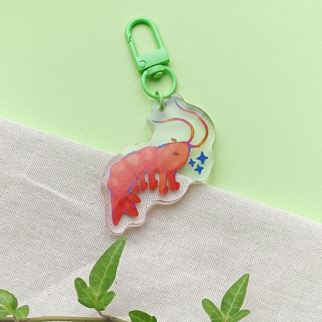 shrimpy - acrylic keychain
