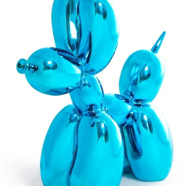 Large Electro Blue Dog Figure