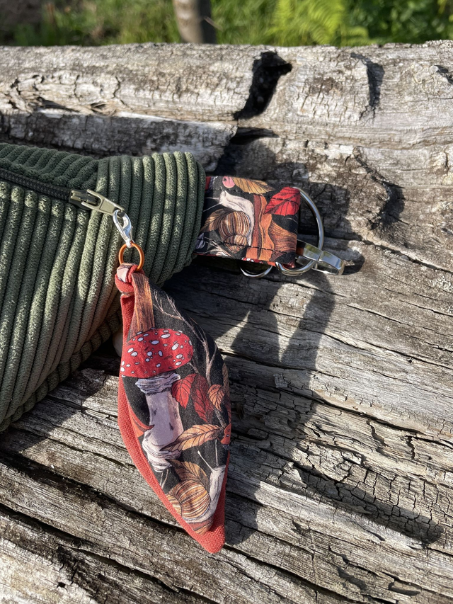 Sac banane velours côtelé - Champignons