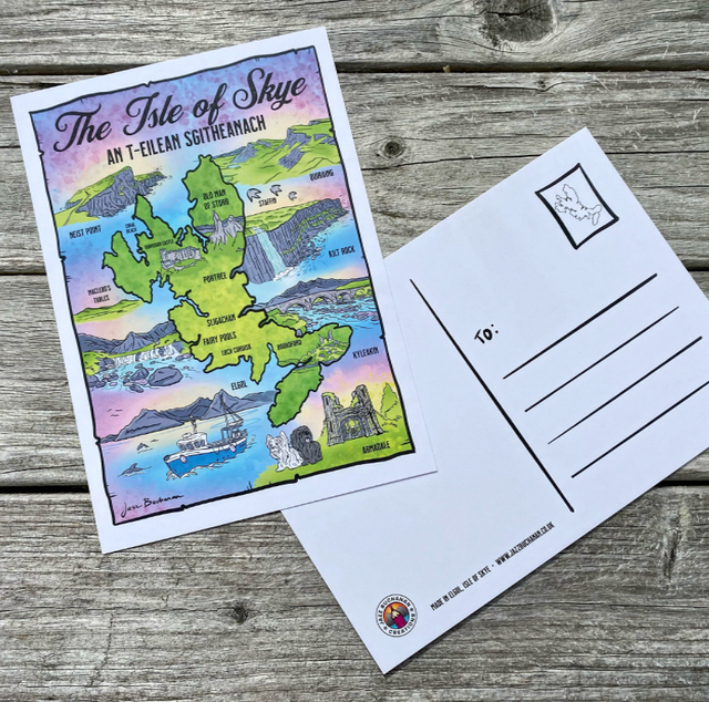 Isle of Skye illustrated map postcard