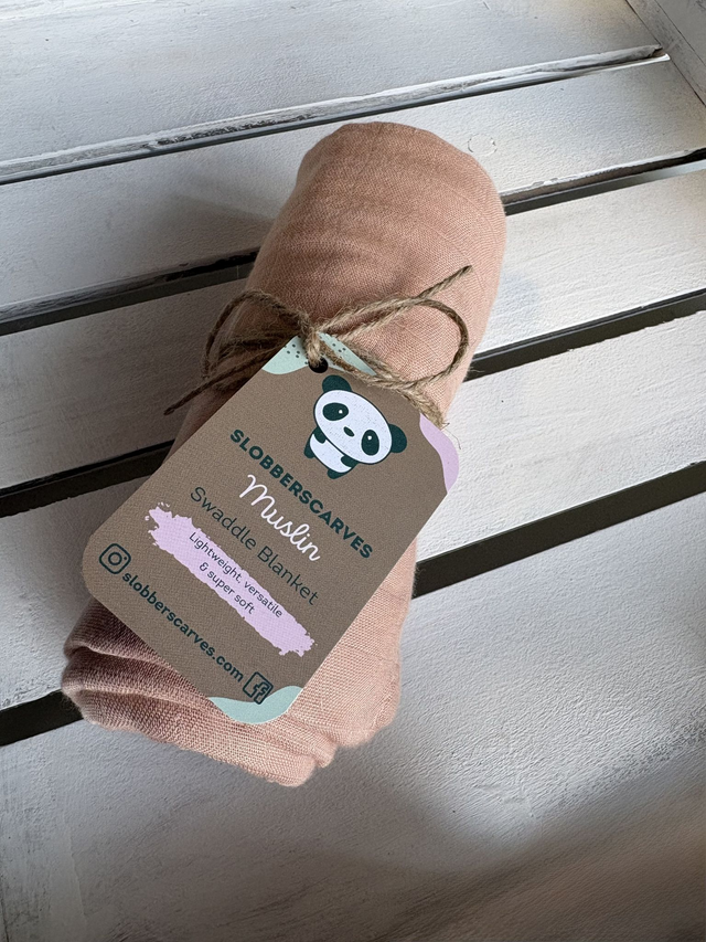 Dusty Pink Bamboo Muslin Swaddle Blanket 