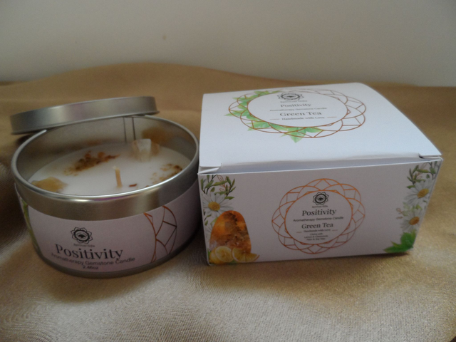 Bougie "Positivité" Citrine &amp; Thé Vert - Green Tree