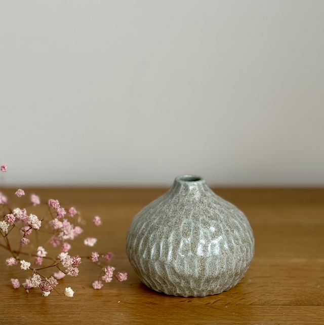 Hand carved bud vase