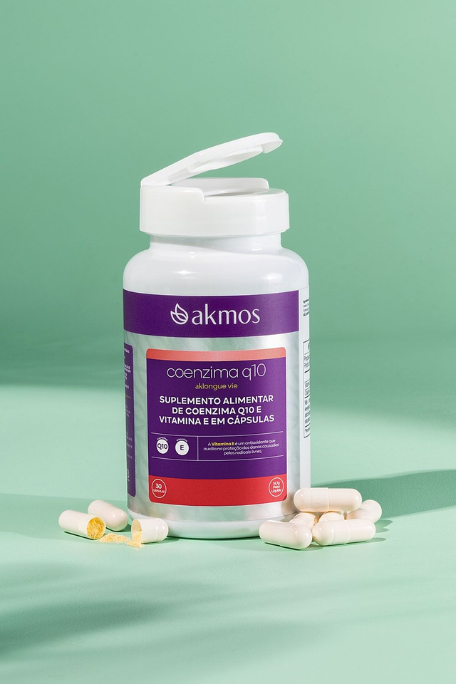 Akmos: COENZIMA Q10 30 caps: Energia, Antioxidação e Longevidade