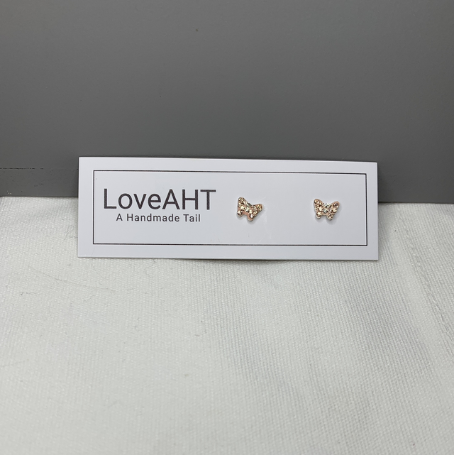 Sterling silver crystal butterfly studs