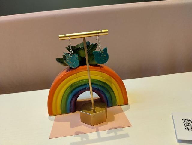 Blue Cat Earrings | Handmade Polymer Clay Jewellery