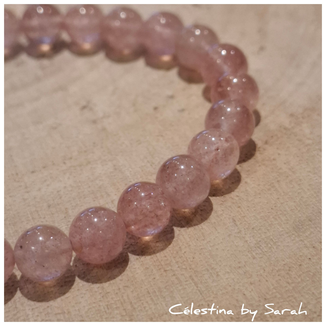 Bracelet Quartz Fraise 6mm Taille Dame