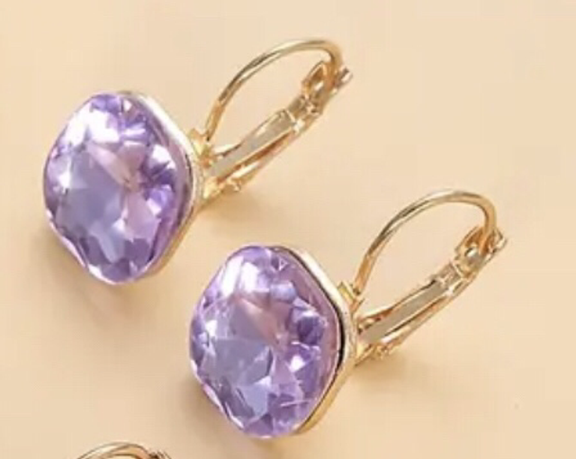 Purple Stone Earrings- STOE01