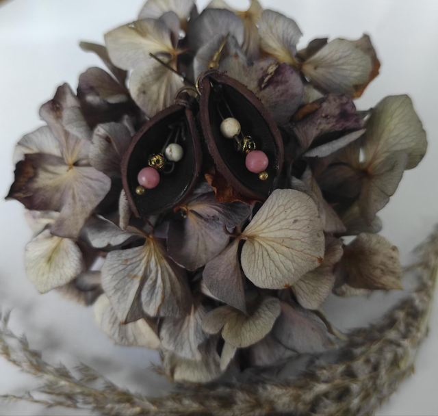 Boucles d&#039;oreilles Feuilles en cuir 