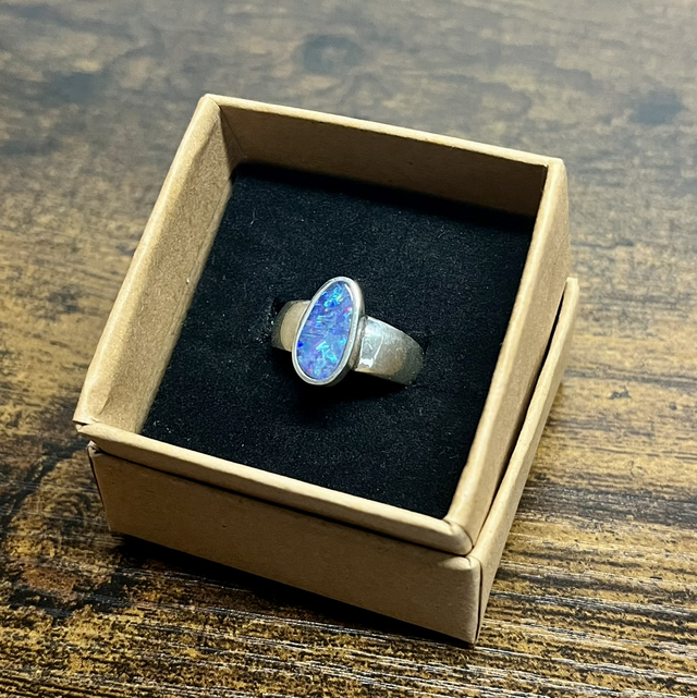 Bague en argent et Opale Australienne - Taille 56