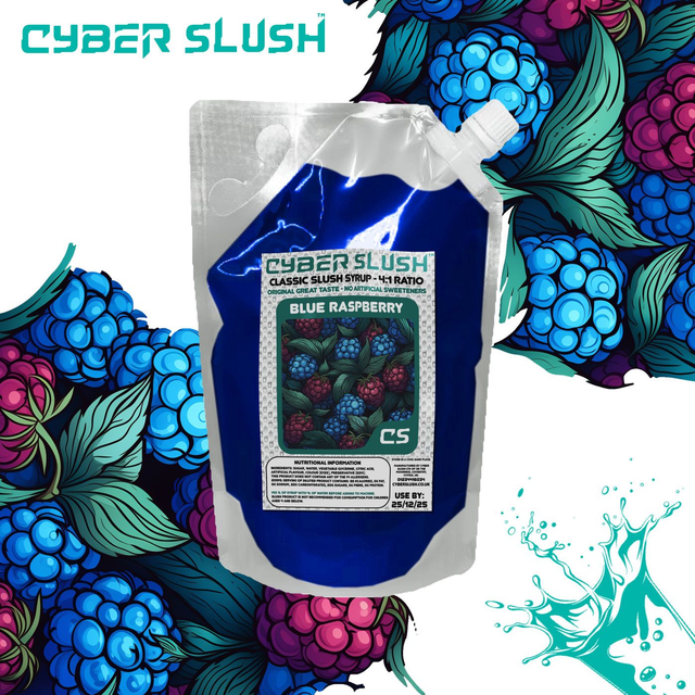 CyberSlush Blue Raspberry Syrup for Ninja® Slushi - Natural Sweetness - 1L
