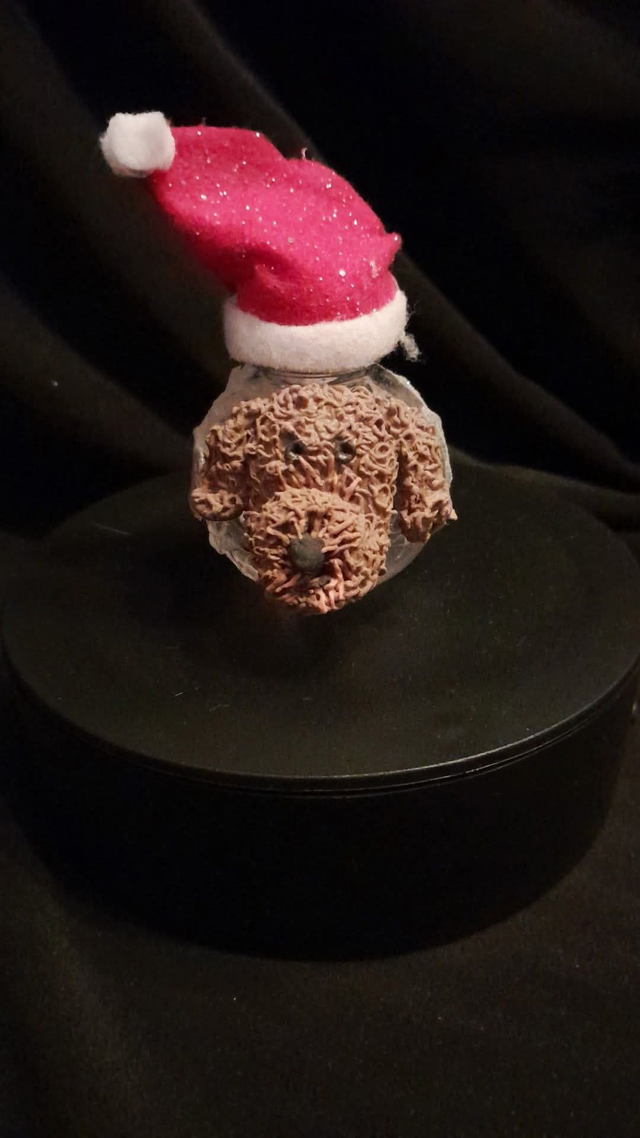 Dog With Hogan 1st Christmas Custom Decorated &amp; Designed On 50ml Re-Fill Bauble PRE-ORDER
