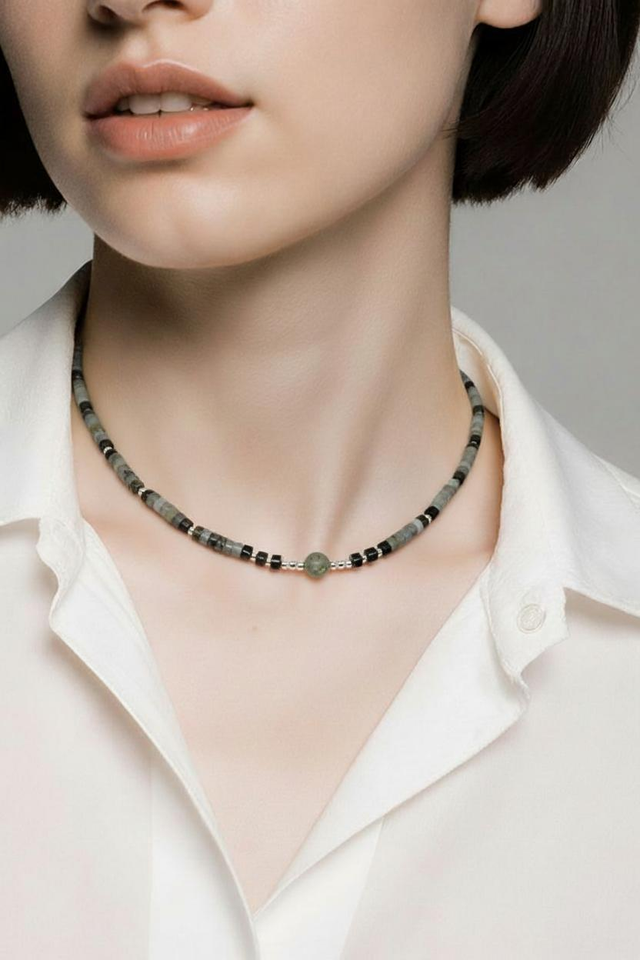 "Labradorite" - Collier perles  heichi - CH-2