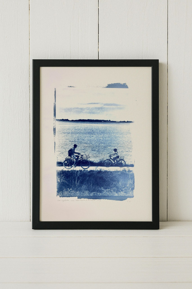 Les Cyclistes, vers Saint Martin et La Couarde N°1 - Format A3, Sans Cadre