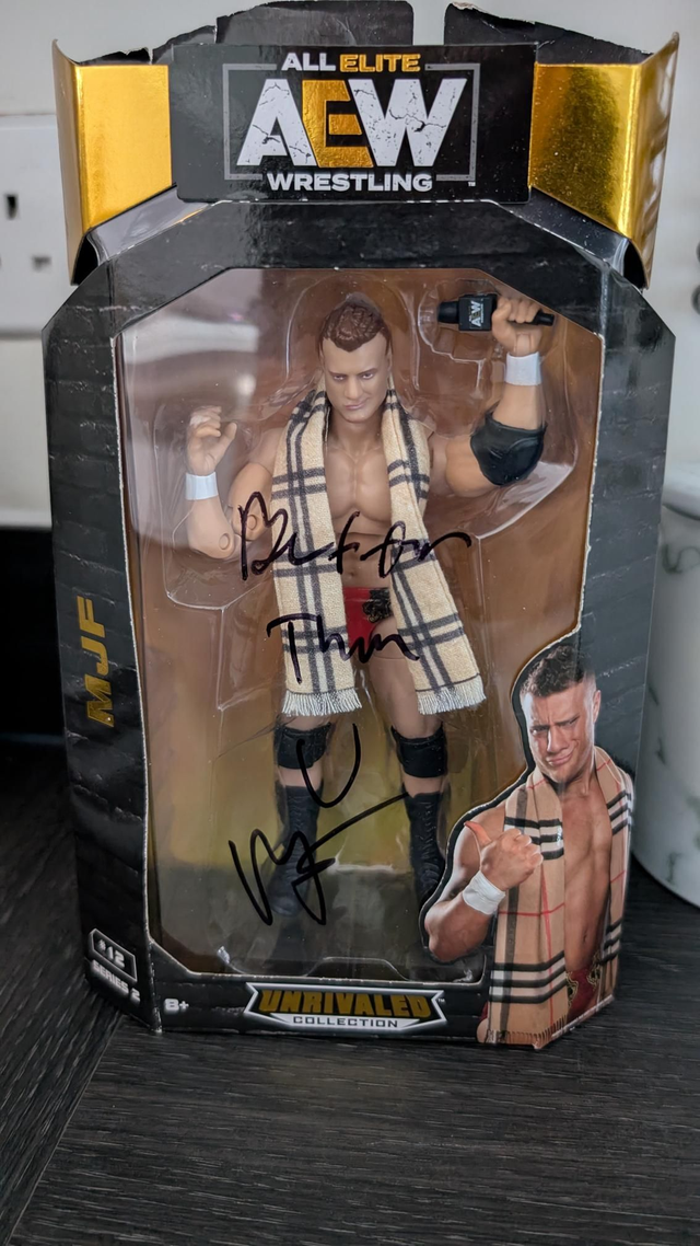 AEW Signed Unrivaled Series 2 MJF #12 Figure with SWAU Authentication 