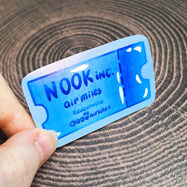 Nook Airmile Ticket Holographic Sticker