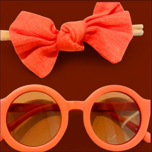 Kids’ Sunglasses & Bow Headband Set – Coral | Fashion & Accessories

