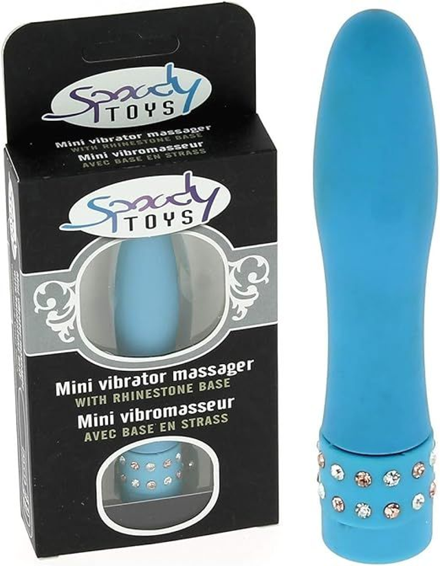 Mini vibromasseur bleu