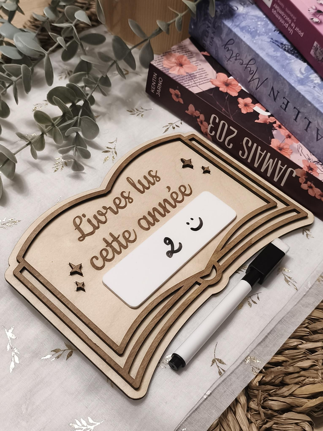 Compteur de lectures en bois – Version professionnelle adaptable (écoles &amp; petite enfance)