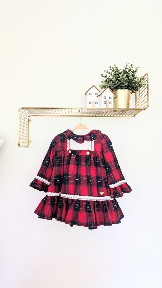 X Robe à carreaux DOLCE PETIT T.18M