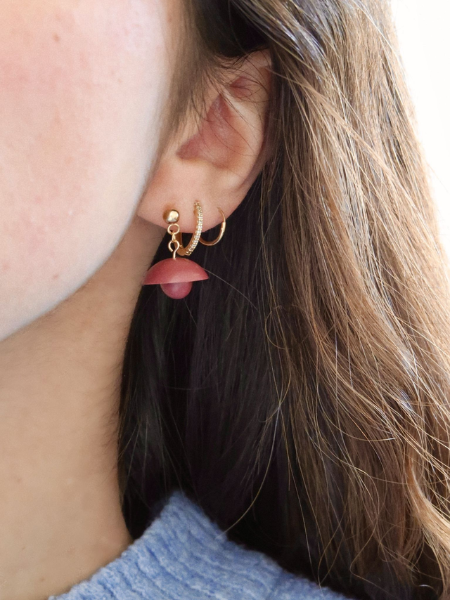 Boucles d&#039;oreilles Flowers prune