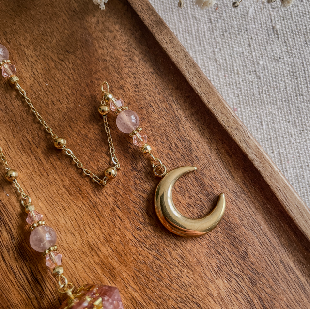 Pendule quartz fraise