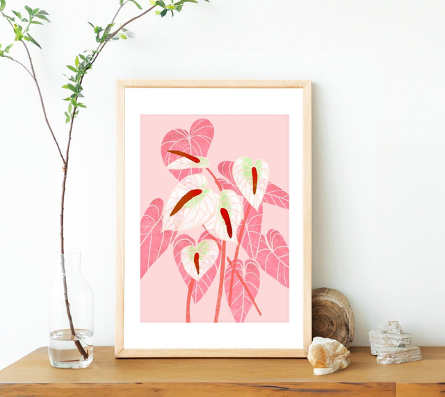 Tropical Flower Print - Anthurium Pink