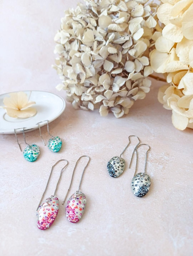 " Pépita " - boucles d'oreilles graines de courges Silver Edge 