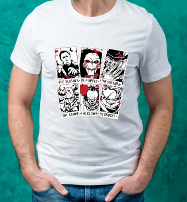 Horror tarot card Halloween T-shirt dtf printed (HA8)