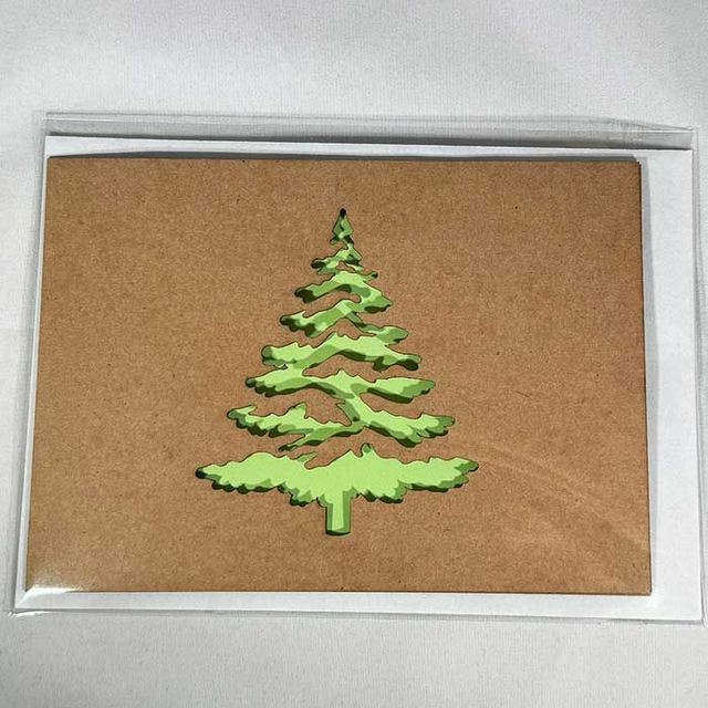 Weihnachtskarte (Weihnachtsbaum) 4-Seitig