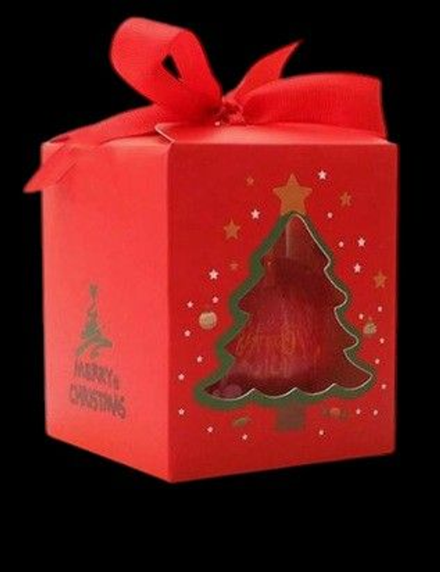 đ BoĂźte Ă  Bougie de NoĂ«l Rouge â Sapin Festif