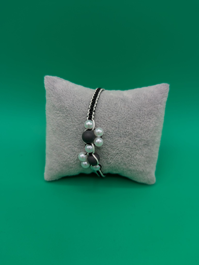 Bracelet Blanc et Noir Perle