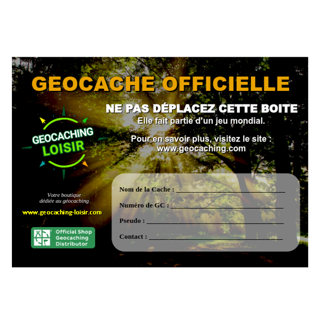 Sticker "Geocache Officielle" by Geocaching Loisir