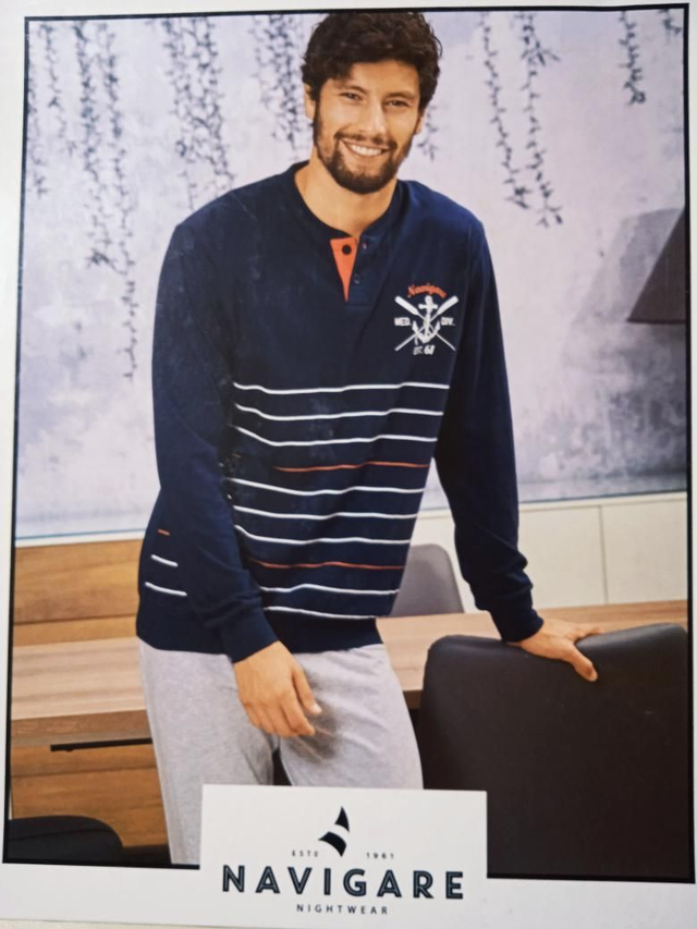 Pigiama Uomo Navigare Nightwear Grigio Melange 