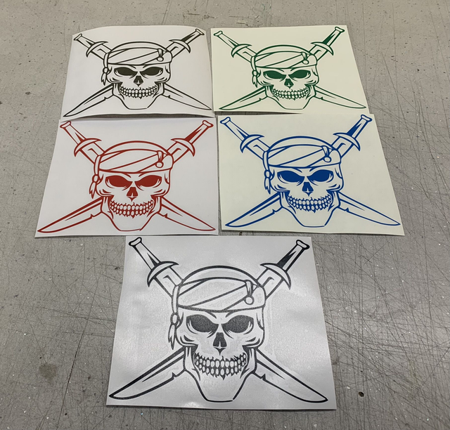 Skull and cross swords sticker