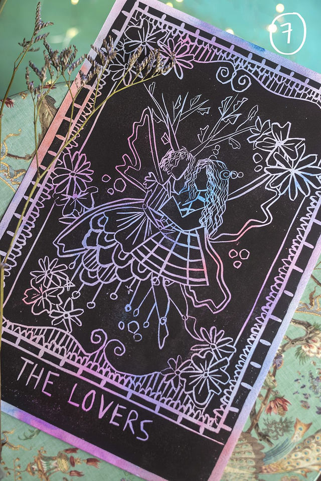 Linogravure "The Lovers"