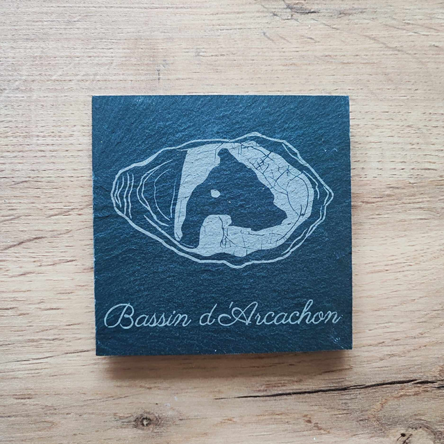 Dessous de verre en ardoise - Bassin d'Arcachon