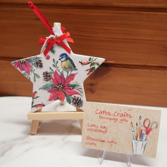 Decoupage Ceramic Hanging Decoration