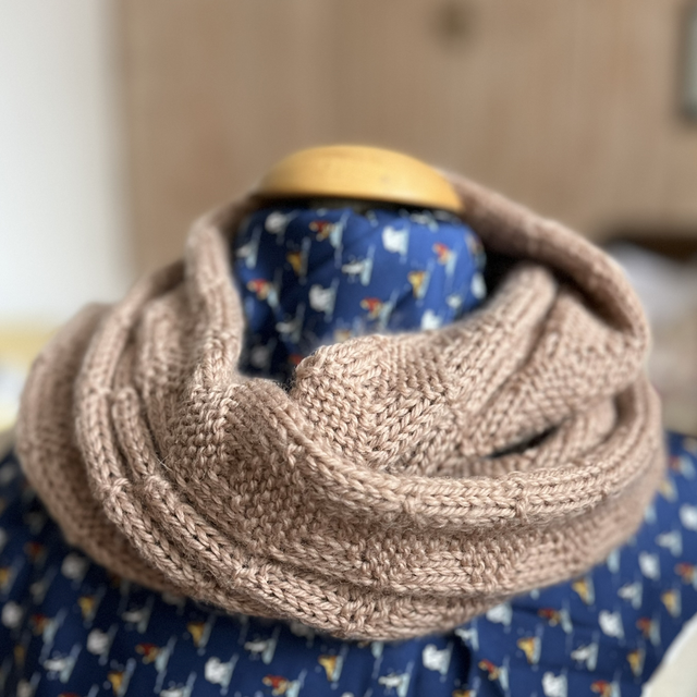 Snood en laine caramel 