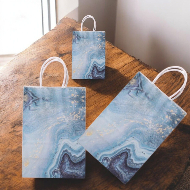 Geschenkstasche Fluid blau