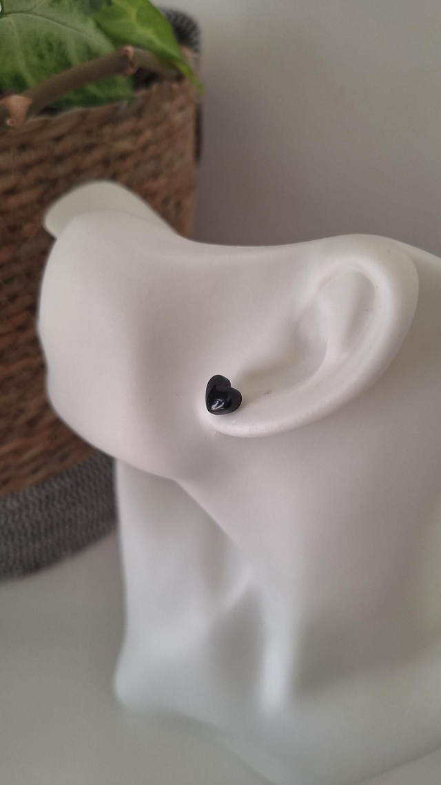 Puces cœurs petits modèles noir