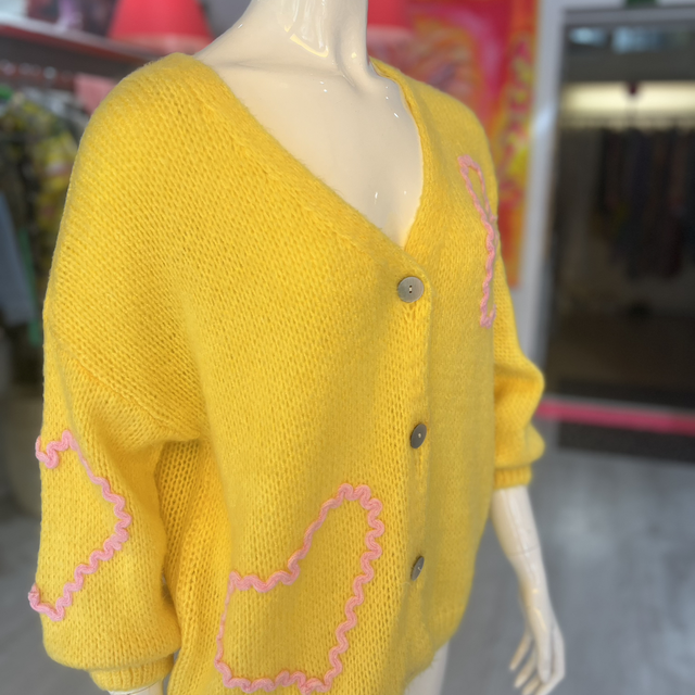 Strickjacke gelb
