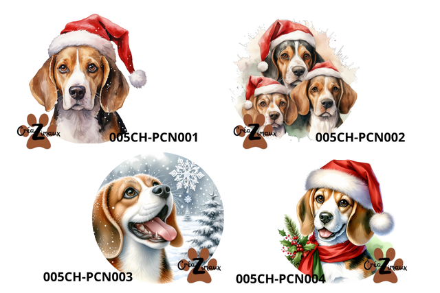 Porte clé Beagle modèle Noël