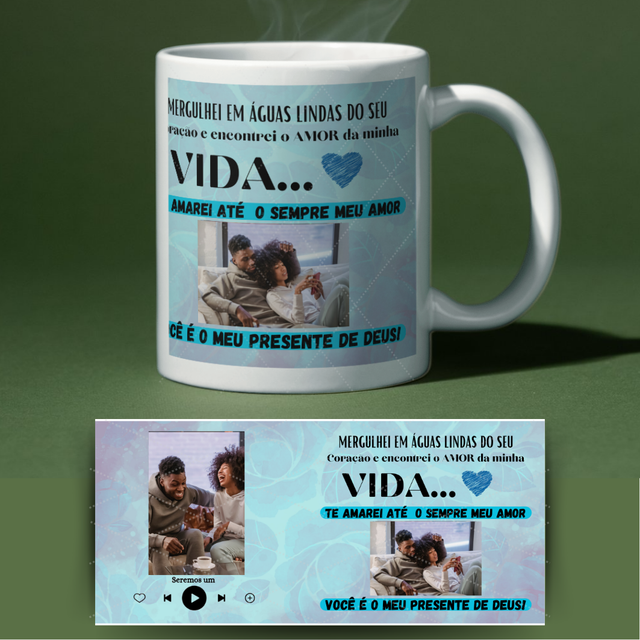 Caneca dia dos namorados - Mergulhei em águas lindas do seu coração