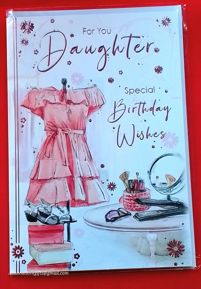 Daughter Birthday Card Beautiful Design and Sentiment Worded 