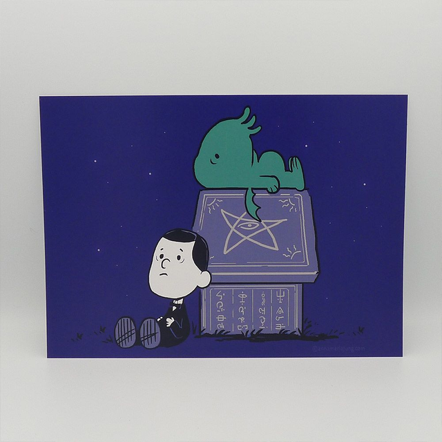 SIGNED A4 Art Print - Call of Snoophulhu - Lovecraft, Cthulhu, Bücher
