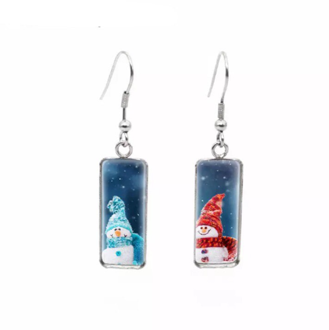 Snowman Drop Earrings