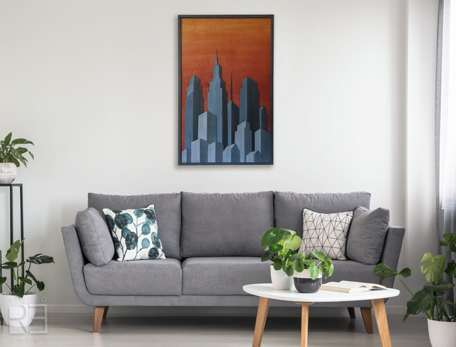 „Miejskie szczyty” — Drewniana Mozaika Ścienna