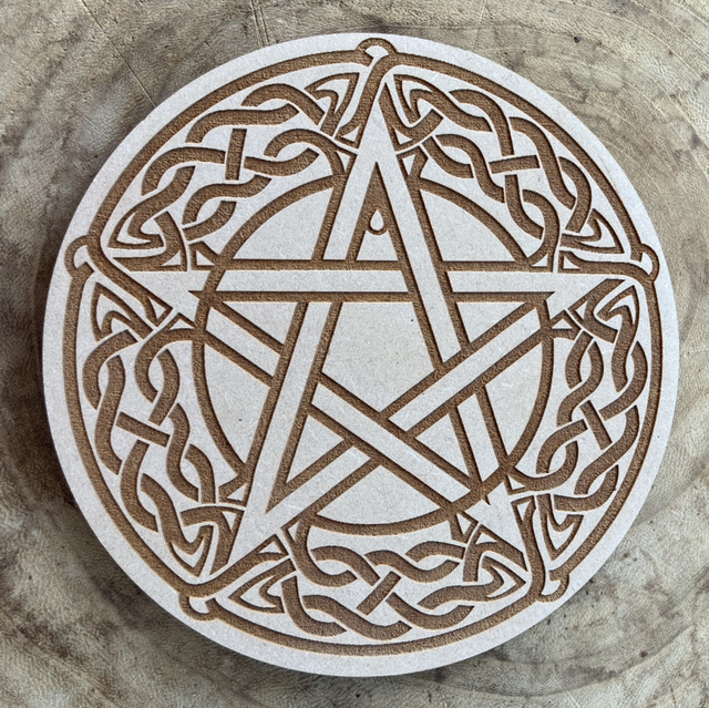 Plaque rechargement bois pentacle
