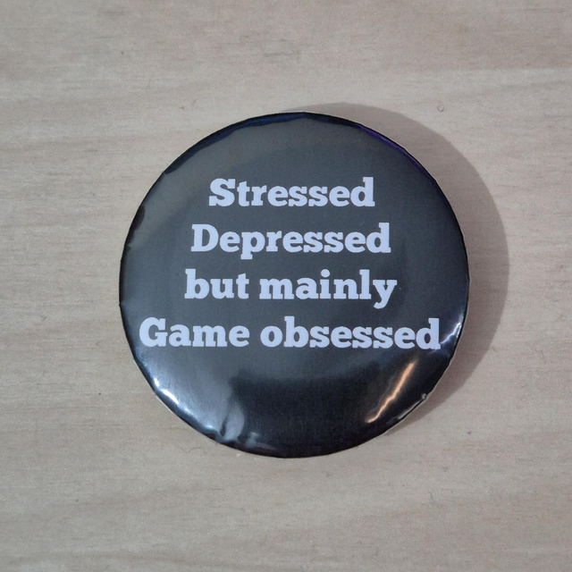 Button: Game Obsessed (Black w/ white text)